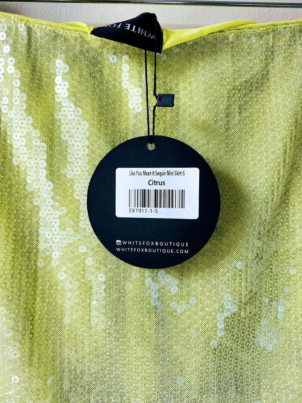 White Fox Boutique Lime Green Sequin Micro Mini Skirt - Picture 8 of 8